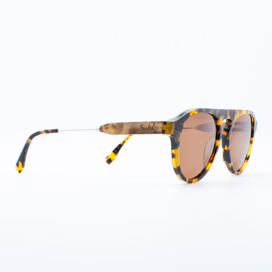 Wooden Sunglasses Amoli Yellow Tortoise Suki