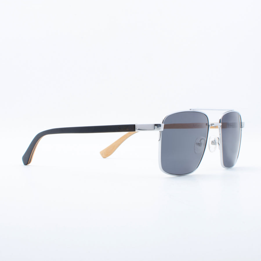 Wooden Sunglasses Arjuna Silver Suki