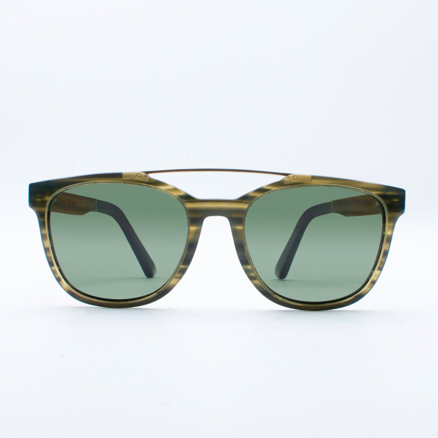 Wooden Sunglasses Oma Moss Green Suki