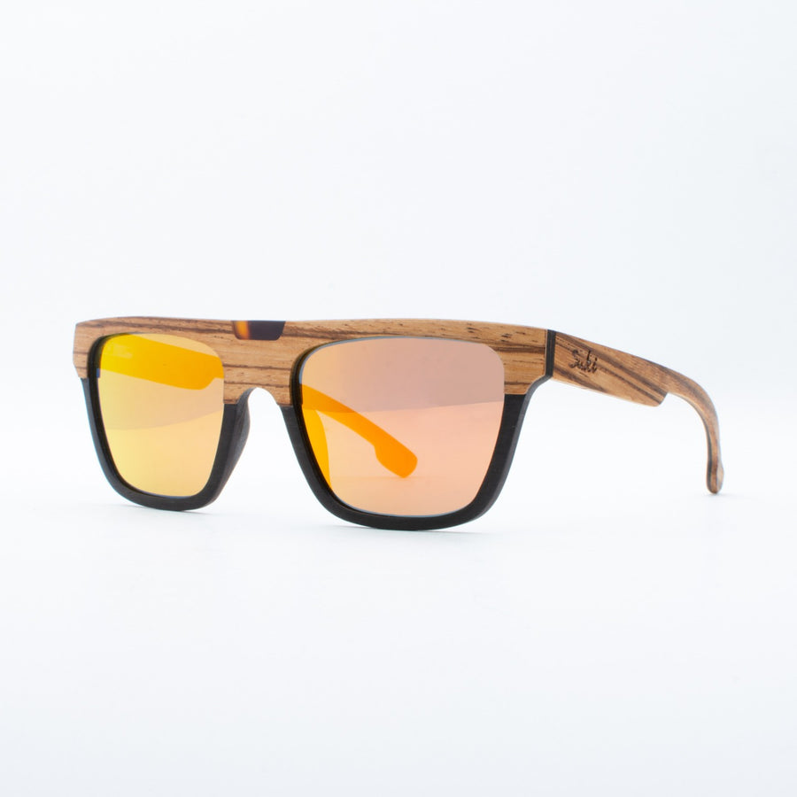 Wooden Sunglasses Tambora Zebrawood Revo Orange Suki