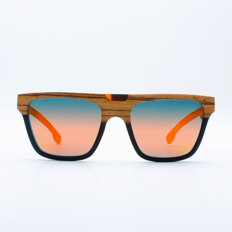 Wooden Sunglasses Tambora Zebrawood Revo Orange  Suki